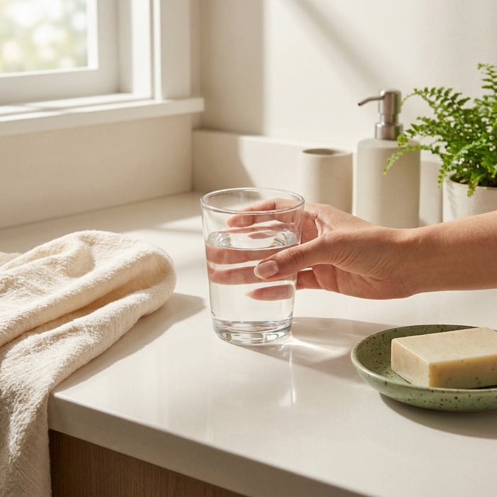 Sin buscar un vaso de agua